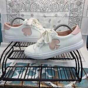 Kate Spade New York Fez Sneakers White/Pink Womans  Size 7B EUC